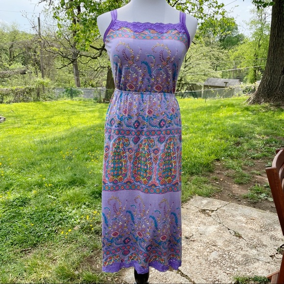 Vintage Other - VTG Psychedelic Silk 2 Pc Lounge Top & Skirt Set